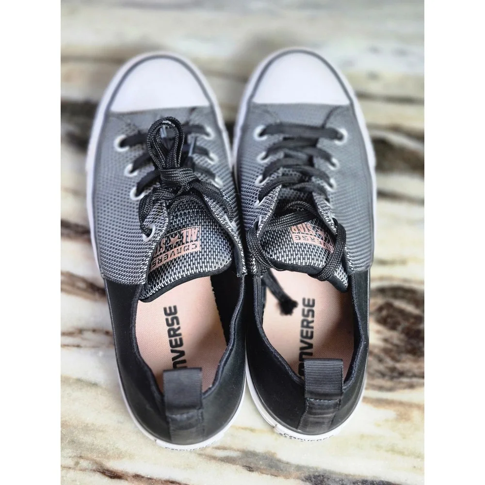 Converse Chuck Taylor All Star Madison Black White Woven Sneakers Womens 7 - Picture 5 of 9